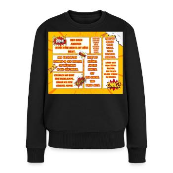 Comic-Style Sprüche für Mutmacher - Frauen Premium Bio Pullover - Schwarz - Vorne - Julia (174cm)