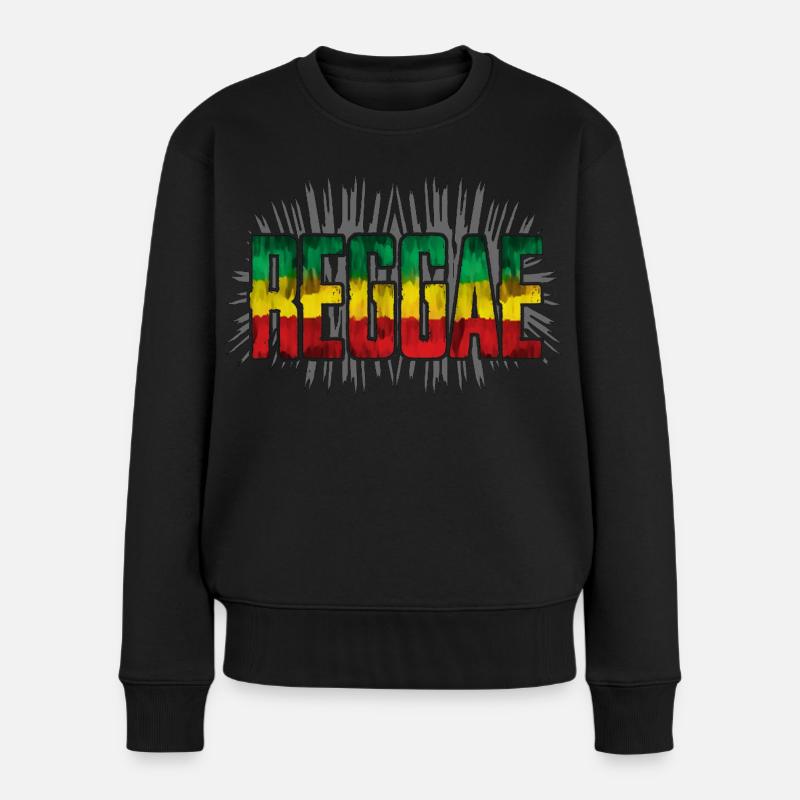 Reggae Symbol Design - Frauen Premium Bio Pullover - Schwarz