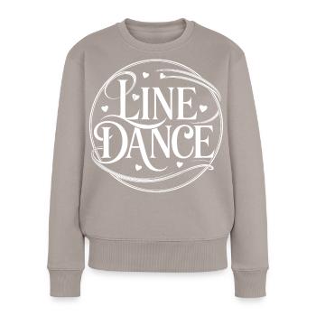 Playful line dance design - Women's Premium Organic Jumper - taupe - Front - Julia (174cm)