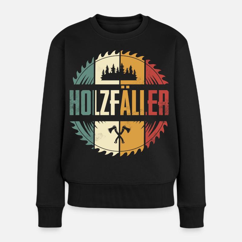 Holzfäller - Frauen Premium Bio Pullover - Schwarz