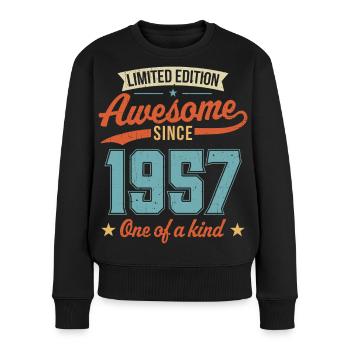 Großartig seit 1957 - Frauen Premium Bio Pullover - Schwarz - Vorne - Julia (174cm)