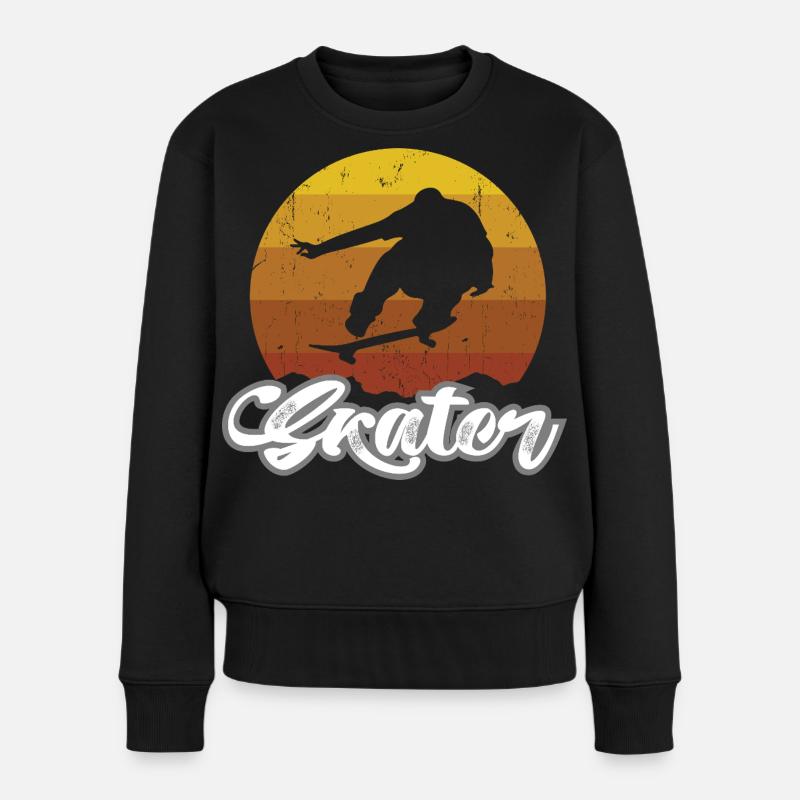 Skater - Frauen Premium Bio Pullover - Schwarz