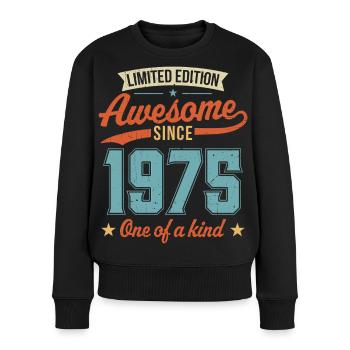 Awesome Since 1975 - Women's Premium Organic Jumper - black - Front - Julia (174cm)