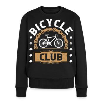 Radfahrer Mountainbike Fahrrad - Frauen Premium Bio Pullover - Schwarz - Vorne - Julia (174cm)