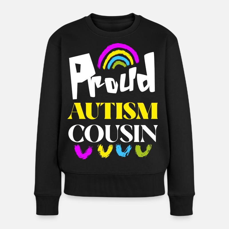 Stolzer Autismus-Cousin - Frauen Premium Bio Pullover - Schwarz