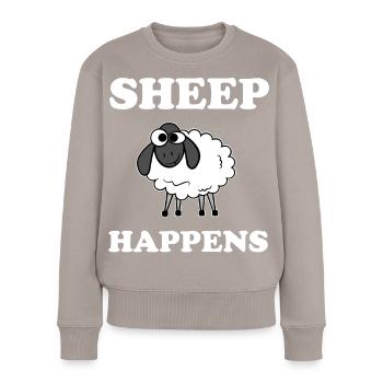 Sheep Happens - Pull Premium bio Femme - taupe - Devant - Julia (174cm)