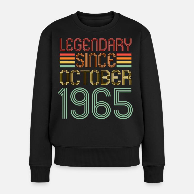 Legendär seit Oktober 1965, Retro, Geburtstag - Frauen Premium Bio Pullover - Schwarz