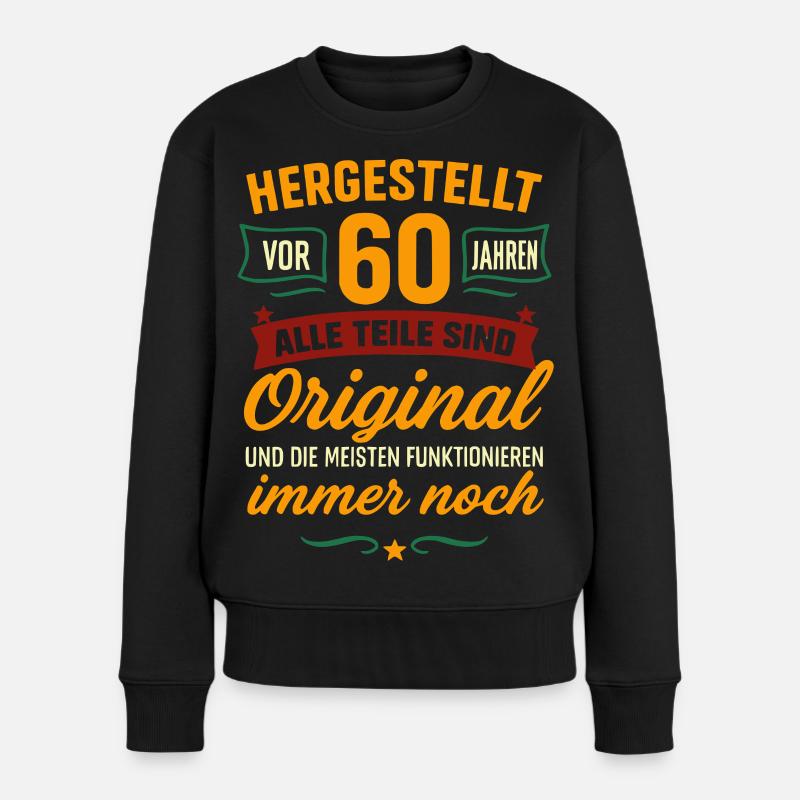 60. Geburtstag Hergestellt  - Frauen Premium Bio Pullover - Schwarz