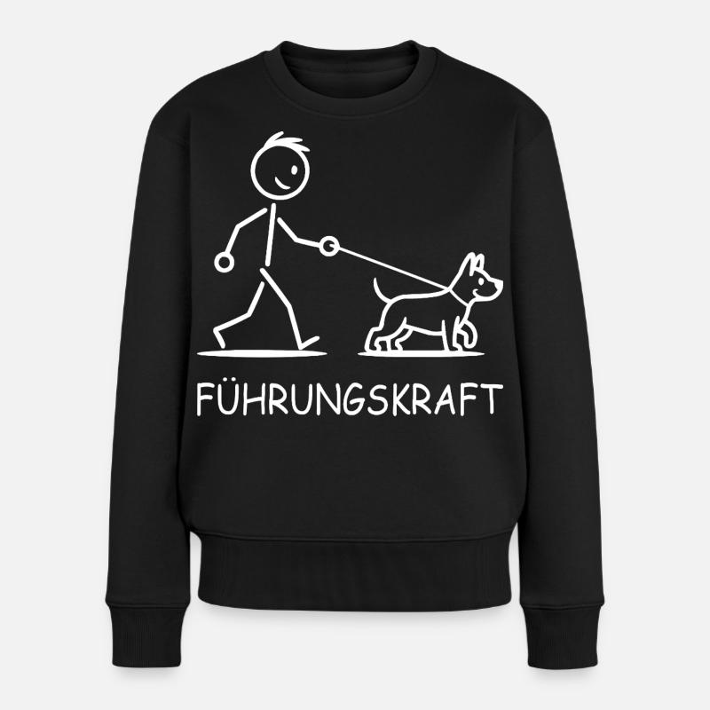 Führungskraft Hund  - Frauen Premium Bio Pullover - Schwarz
