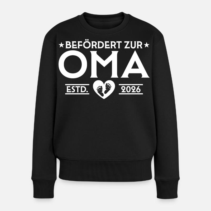 Schwangerschaftsverkündung 2026 Werdende Oma - Frauen Premium Bio Pullover - Schwarz