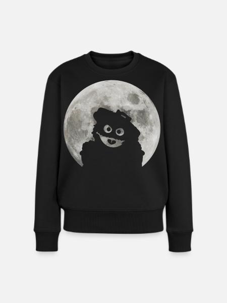Sesamstraße Oskar In Einer Vollmondnacht - Frauen Premium Bio Pullover - Schwarz