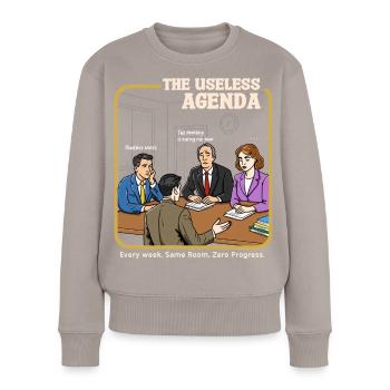 Die nutzlose Agenda - Frauen Premium Bio Pullover - Taupe - Vorne - Julia (174cm)