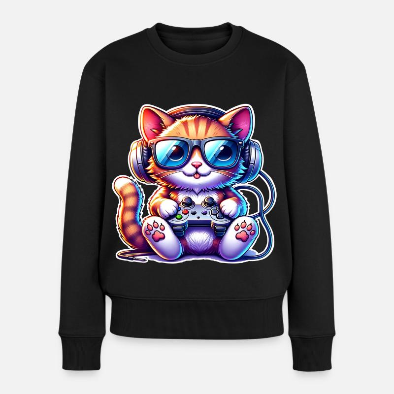 Jeux de chat - Pull Premium bio Femme - noir