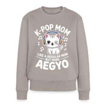 K-Pop Maman Drôle Corée Musique Aegyo - Pull Premium bio Femme - taupe - Devant - Julia (174cm)