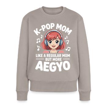 K-Pop Maman Drôle Corée Musique Aegyo - Pull Premium bio Femme - taupe - Devant - Julia (174cm)