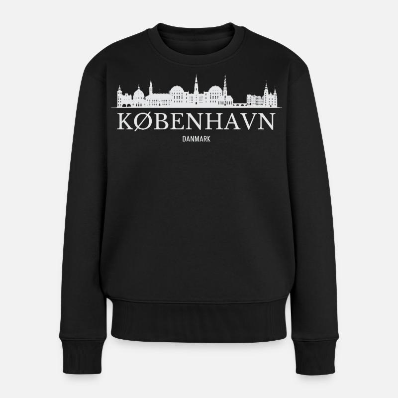 Copenhague Skyline, Copenhague Danemark - Pull Premium bio Femme - noir