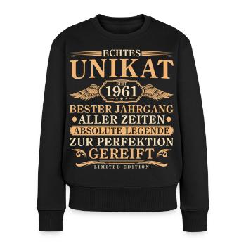 1961 Vintage Born Vintage 65 Years - Women's Premium Organic Jumper - black - Front - Julia (174cm)