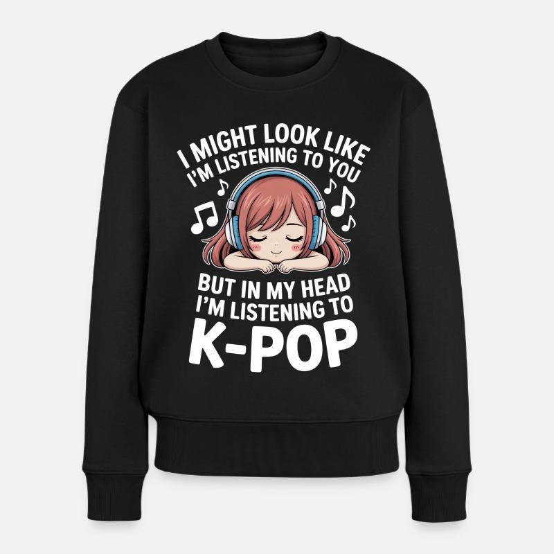 K-Pop Drôle Corée Musique Anime - Pull Premium bio Femme - noir