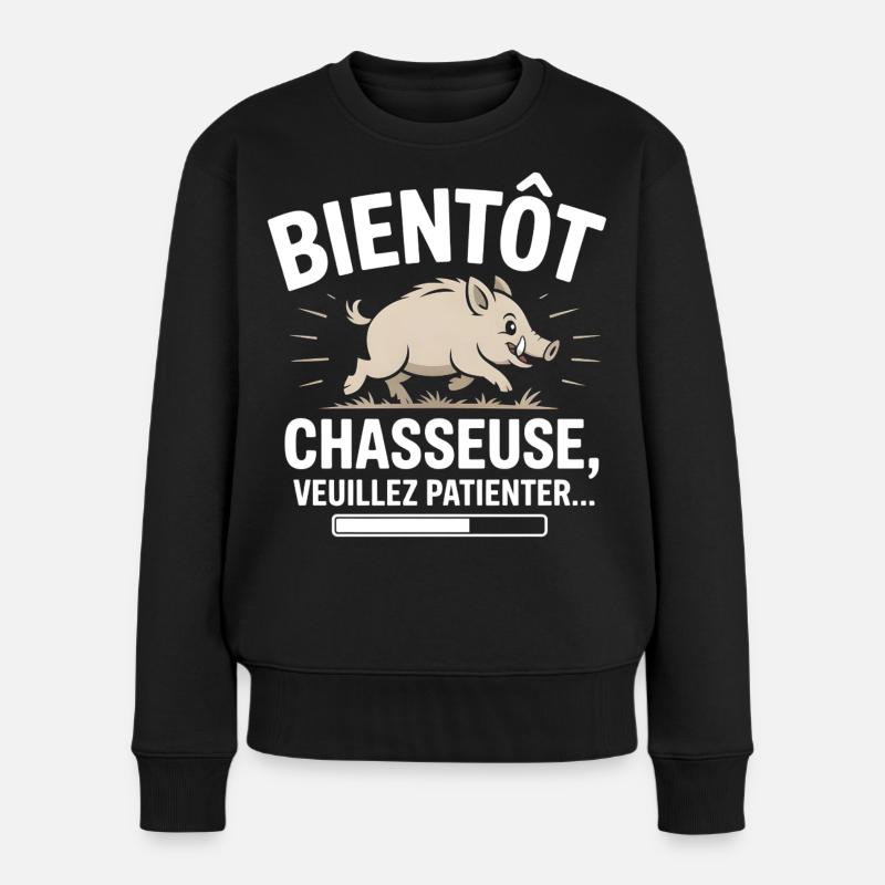 Bald ein Jäger - Frauen Premium Bio Pullover - Schwarz