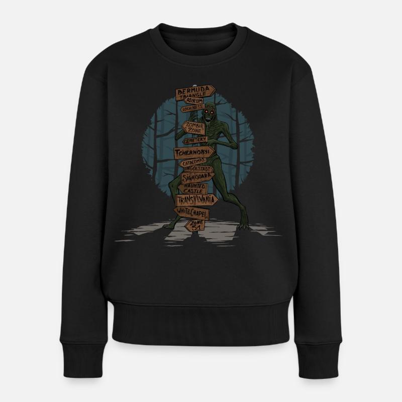 Böse Orte - Frauen Premium Bio Pullover - Schwarz