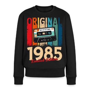 40-års fødselsdagskassette oktober 1985 - Premium økologisk sweatshirt til kvinder - sort - Foran - Julia (174cm)
