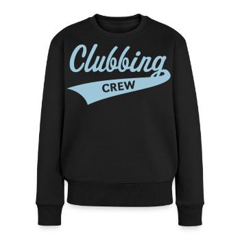 Clubbing crew (Fête / Célébrations / Danse / Bleu ciel) - Pull Premium bio Femme - noir - Devant - Julia (174cm)