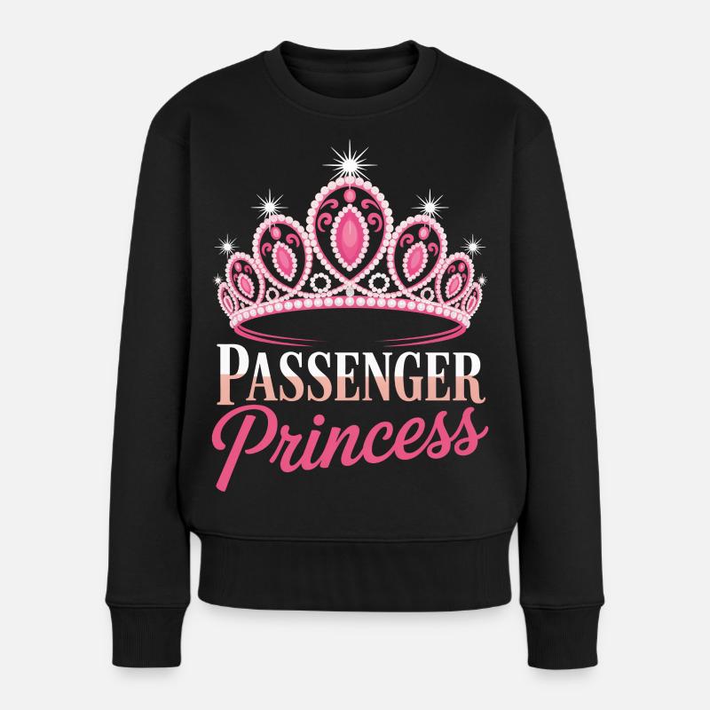 Passenger Princess Beifahrerprinzessin - Frauen Premium Bio Pullover - Schwarz