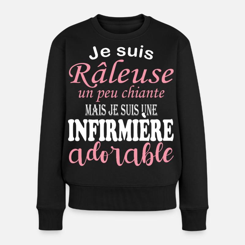 Humour infirmière - idée cadeau infirmière - Pull Premium bio Femme - noir