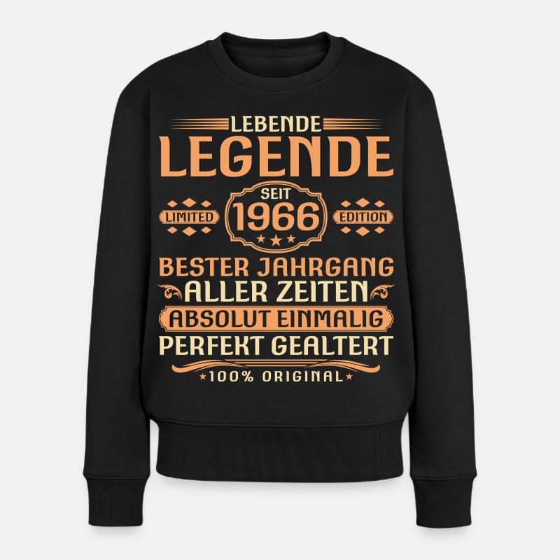 60. Geburtstag - Legende seit 1966 Jahrgang - Frauen Premium Bio Pullover - Schwarz
