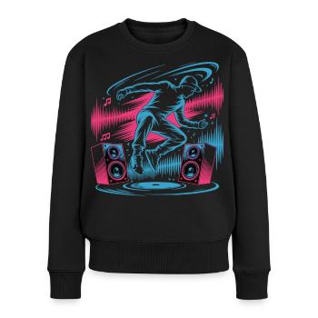 Streetdance Beat – Urban DJ Musik Design - Frauen Premium Bio Pullover - Schwarz - Vorne - Julia (174cm)