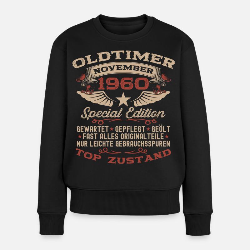 65. Geburtstag Geschenk Oldtimer November 1960 - Frauen Premium Bio Pullover - Schwarz