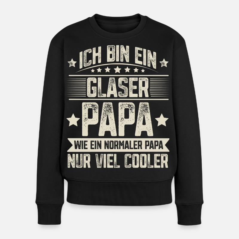 Glaser Papa - Frauen Premium Bio Pullover - Schwarz