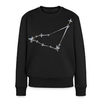 Sternenreihe Konstellation Design - Frauen Premium Bio Pullover - Schwarz - Vorne - Julia (174cm)