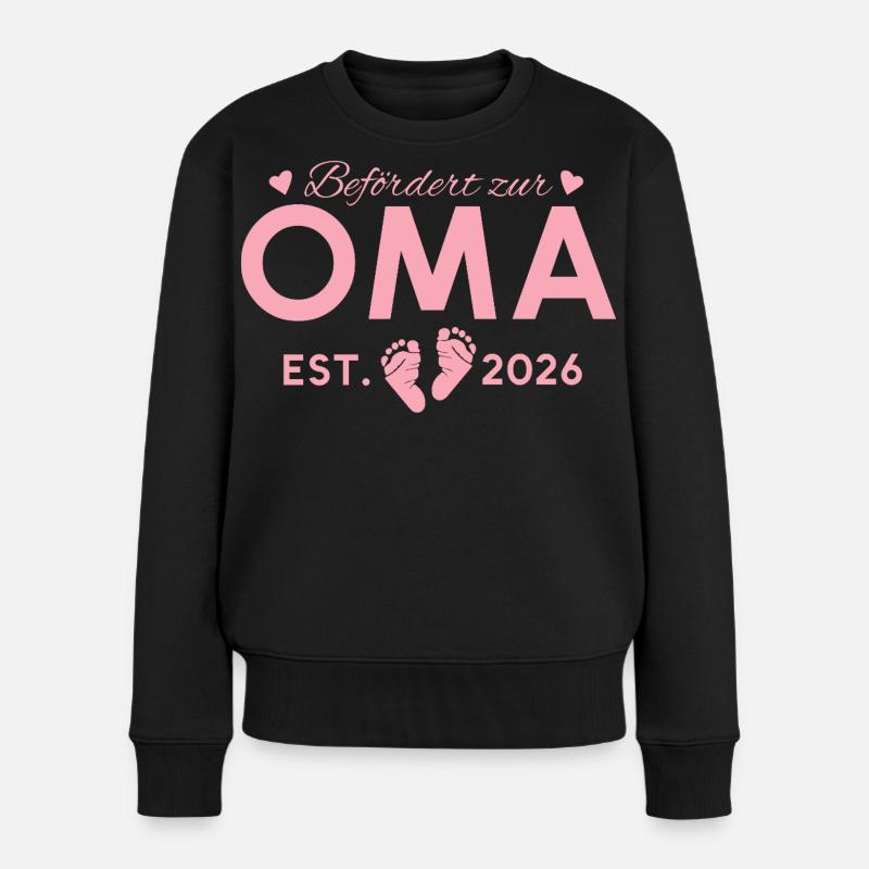Befördert zur Oma 2026 Großmutter - Frauen Premium Bio Pullover - Schwarz