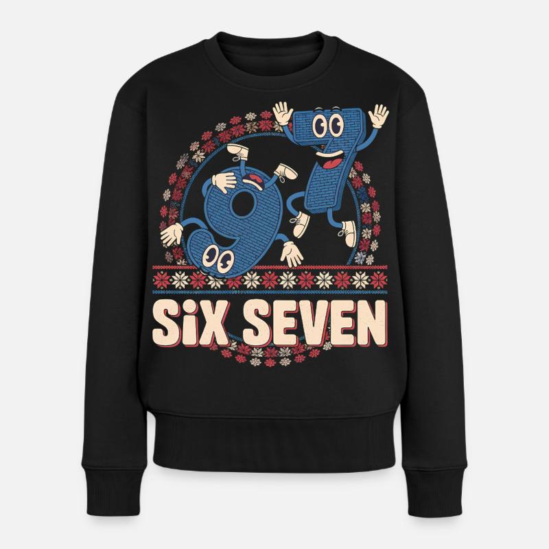 6 7 Sechs Sieben Meme -- Aura Points Kids Gaming - Frauen Premium Bio Pullover - Schwarz