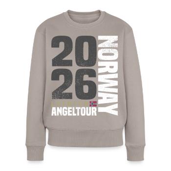 Voyage de pêche à Lofoten en Norvège 2026 - Pull Premium bio Femme - taupe - Devant - Julia (174cm)