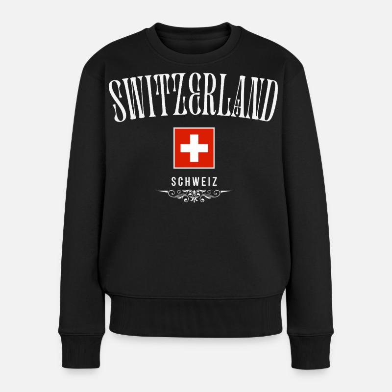 Flagge der Schweiz, Schweizer Stolz - Frauen Premium Bio Pullover - Schwarz