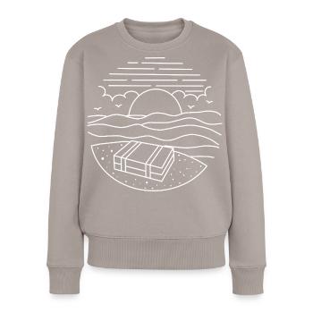 Suitcase Beach Vacation - Women's Premium Organic Jumper - taupe - Front - Julia (174cm)