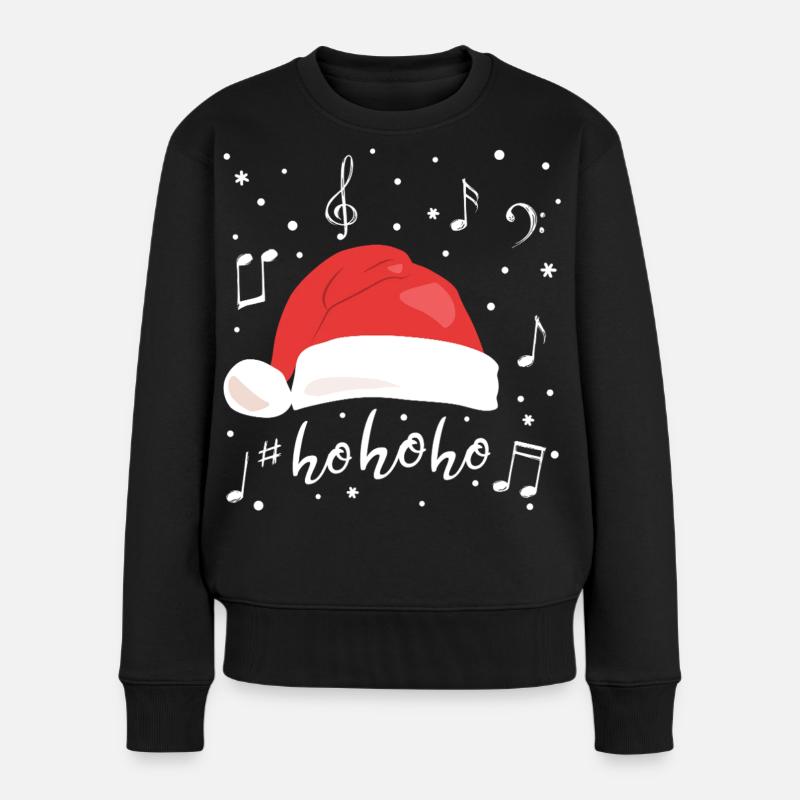 Ho ho ho Hat Santa Claus Note de musique - Pull Premium bio Femme - noir