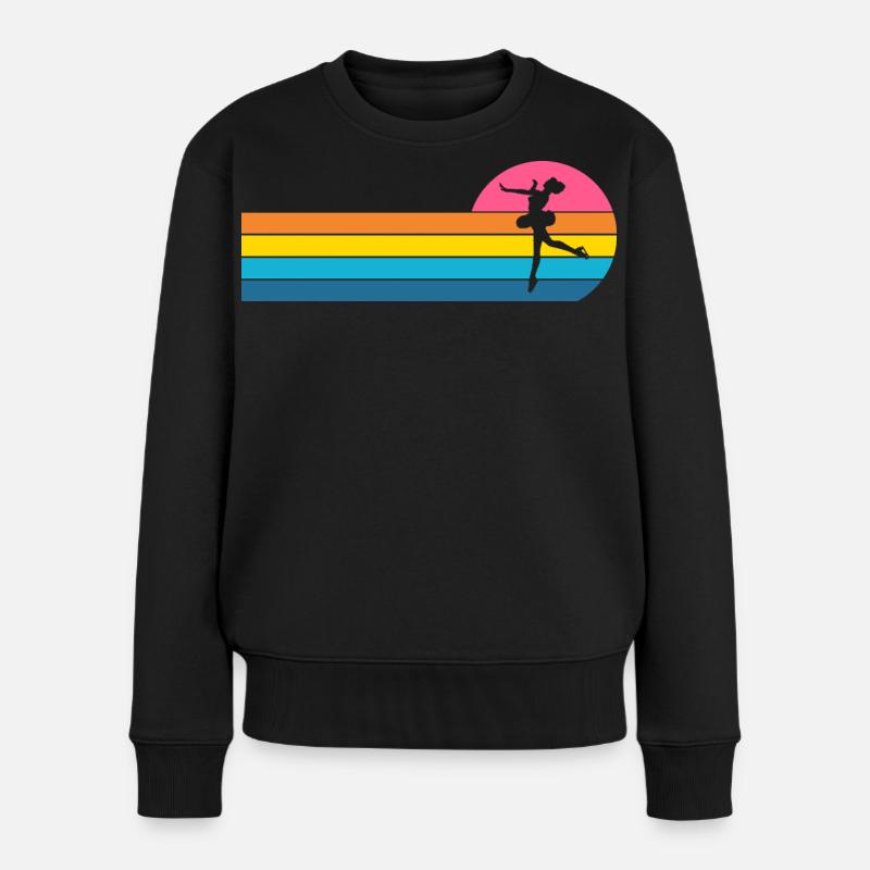 Eiskunstläuferin - Frauen Premium Bio Pullover - Schwarz