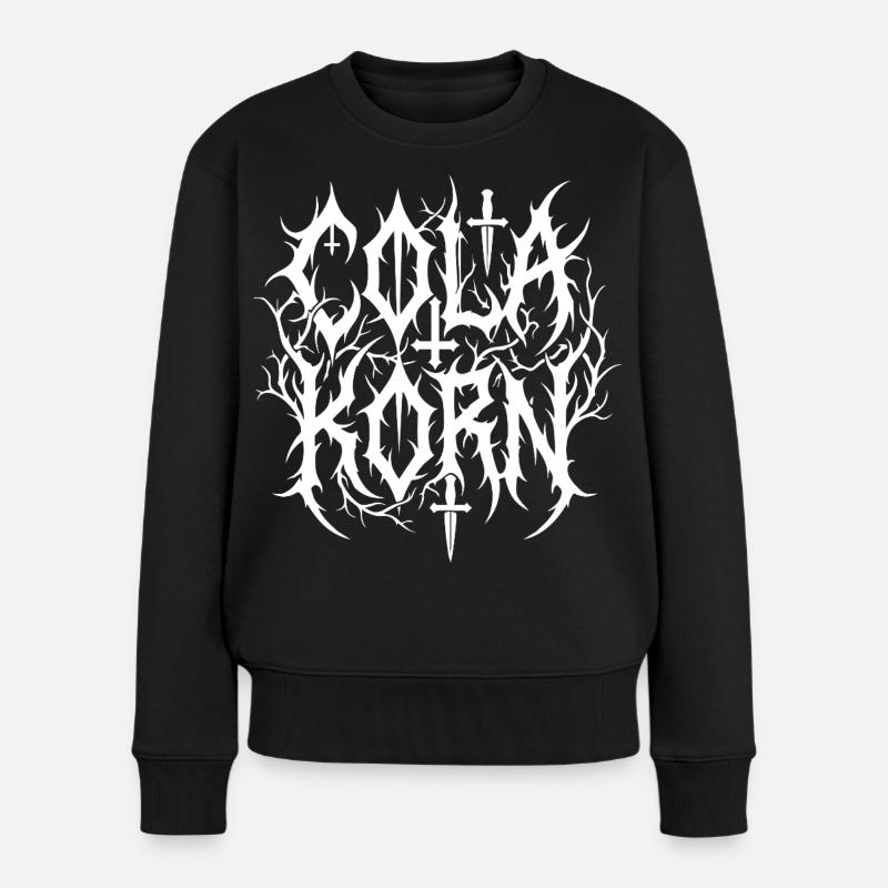 Cola Korn Black Metal - Frauen Premium Bio Pullover - Schwarz