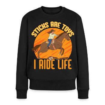 Anti Hobby Horsing - Frauen Premium Bio Pullover - Schwarz - Vorne - Julia (174cm)