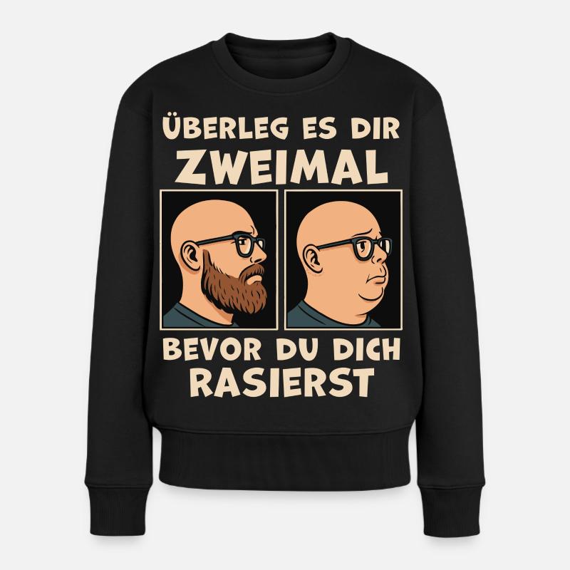 Réfléchissez à deux fois avant de vous raser - Pull Premium bio Femme - noir