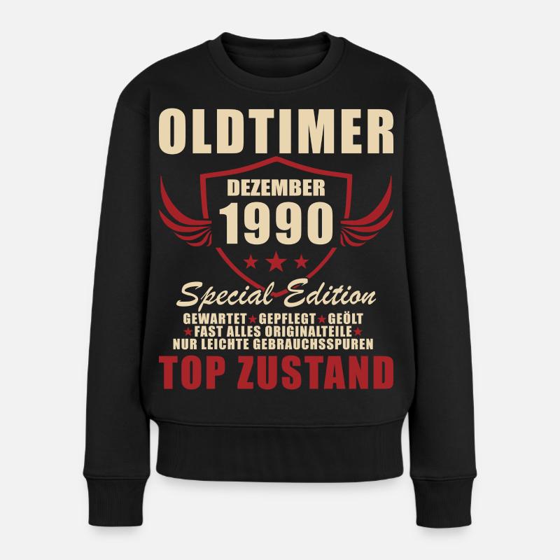 Oldtimer Dezember 1990 Sonderedition - Frauen Premium Bio Pullover - Schwarz