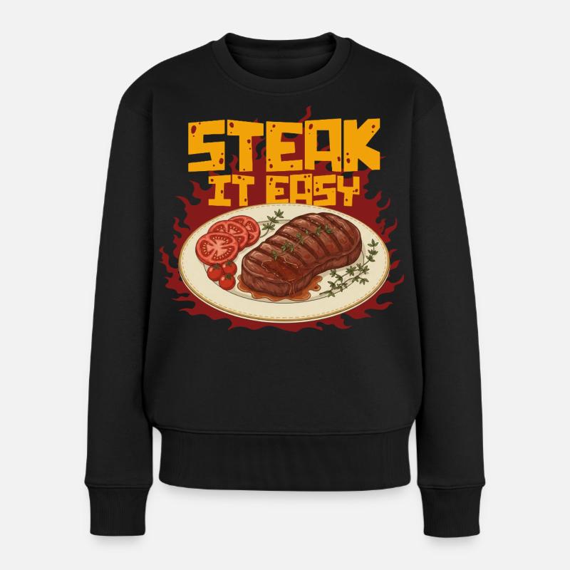 Steak It Easy - Frauen Premium Bio Pullover - Schwarz