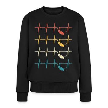 Heartbeat Diver Diver Diving - Women's Premium Organic Jumper - black - Front - Julia (174cm)