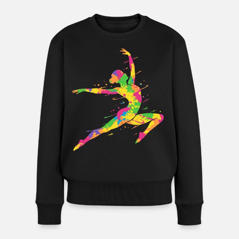 Turnerin Gymnastik bunt Handstand Turnen Mädchen - Frauen Premium Bio Pullover - Schwarz