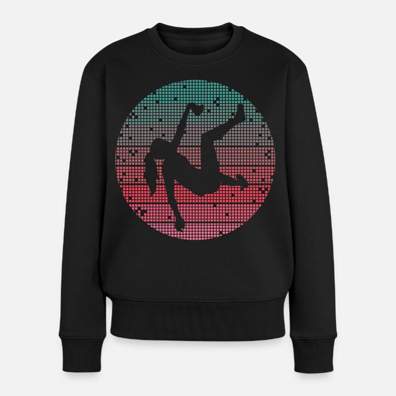 Bouldern Retro Kletterer Frauen Mädchen Klettern - Frauen Premium Bio Pullover - Schwarz