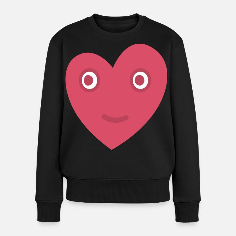 Herzaugen - Frauen Premium Bio Pullover - Schwarz