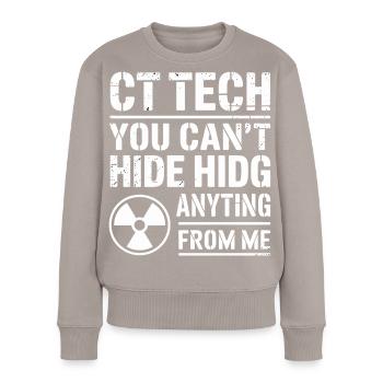CT Tech: Nichts zu verbergen - Frauen Premium Bio Pullover - Taupe - Vorne - Julia (174cm)